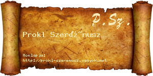 Prokl Szerénusz névjegykártya